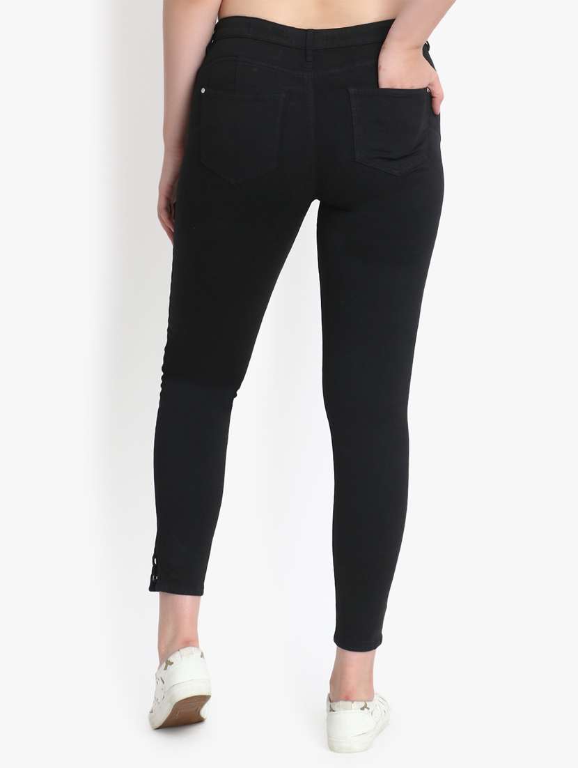 high rise button detail jeans - 16725689 - Standard Image - 2