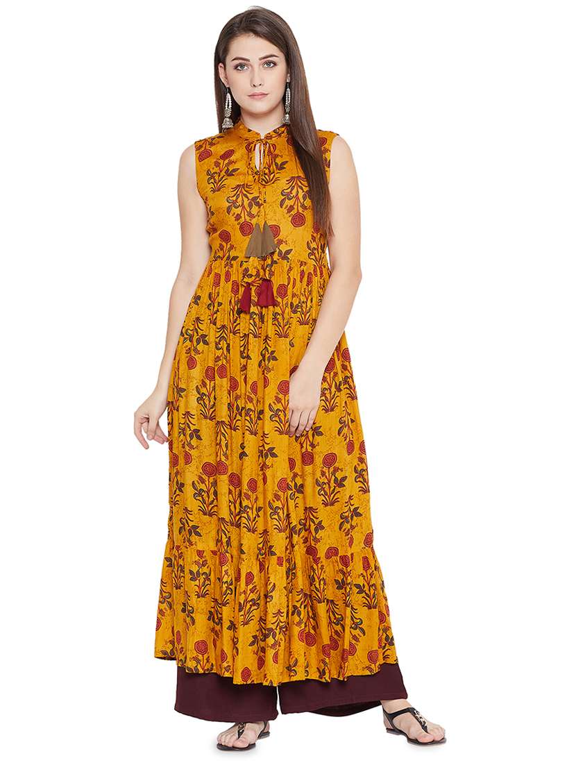 floral printed flared kurta
