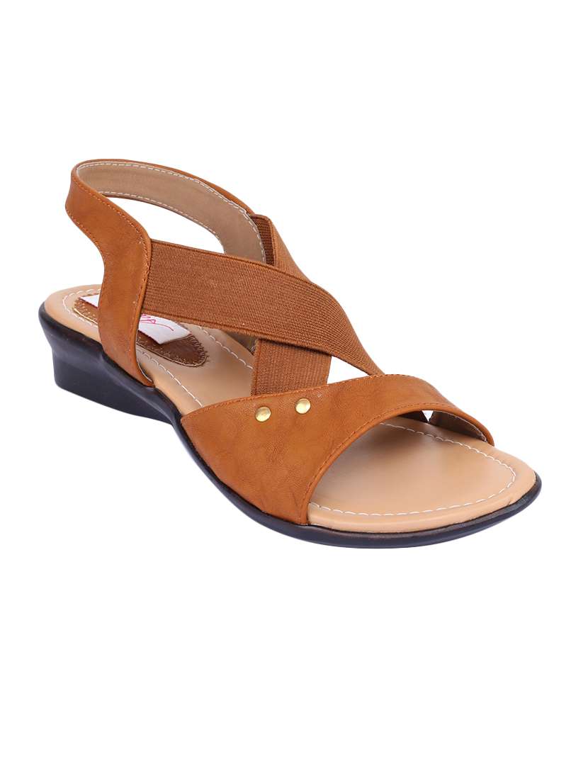 tan back strap sandals