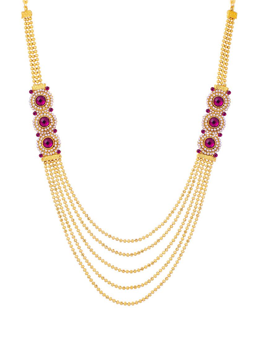 pink gold plated necklaces and earring - 16728056 - Standard Image - 2