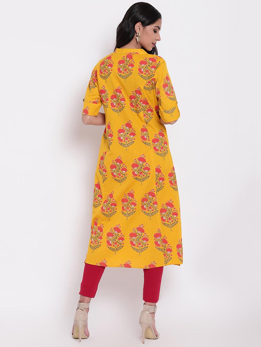 floral print a-line kurta - 16728271 - Standard Image - 2