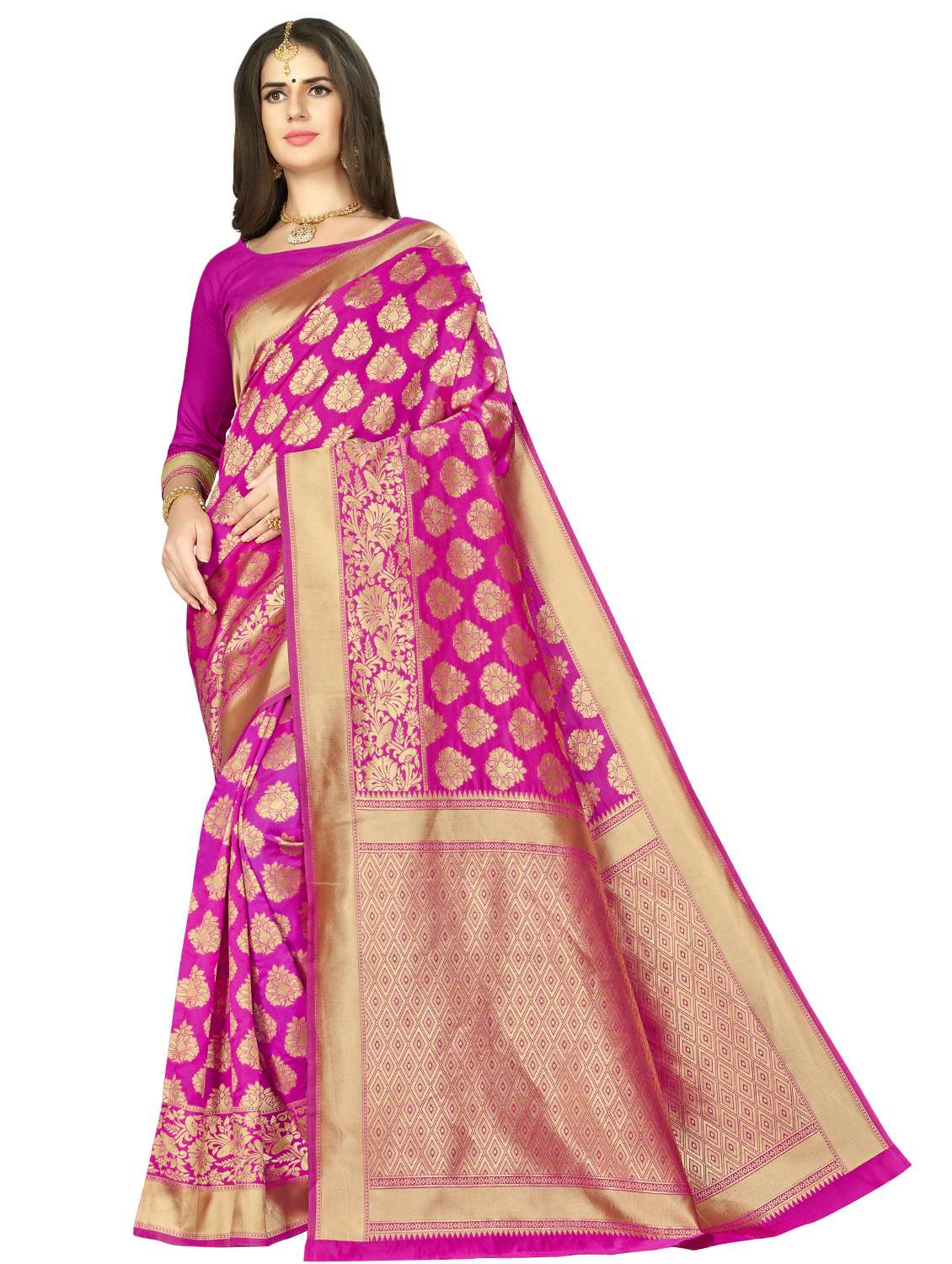 floral banarasi saree with blouse