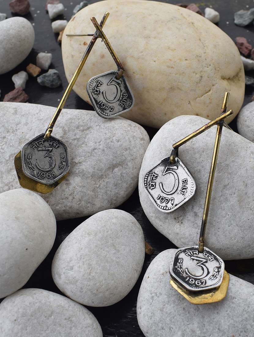 gold brass drop earring