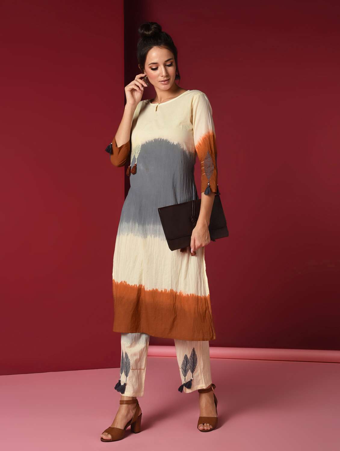 tie & dye kurta pant set