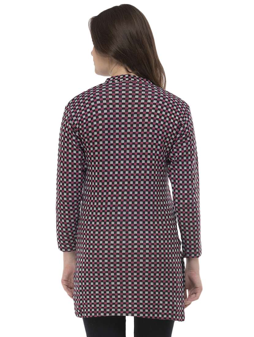 checkered woolen kurti - 16734117 -  Standard Image - 2