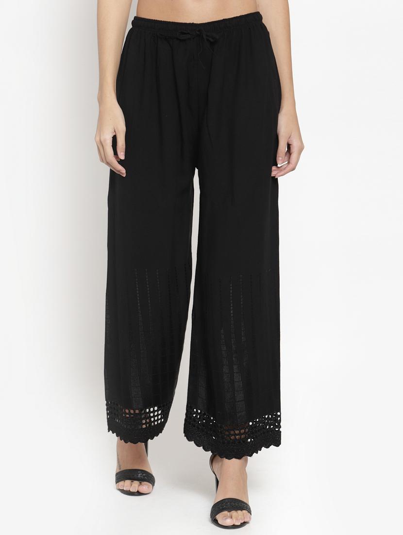 black solid straight palazzo - 16735562 - Zoom Image - 0