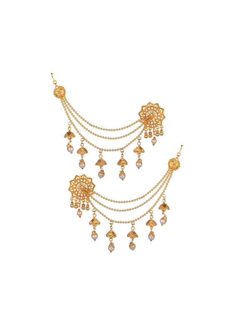 gold metal jhumka earring