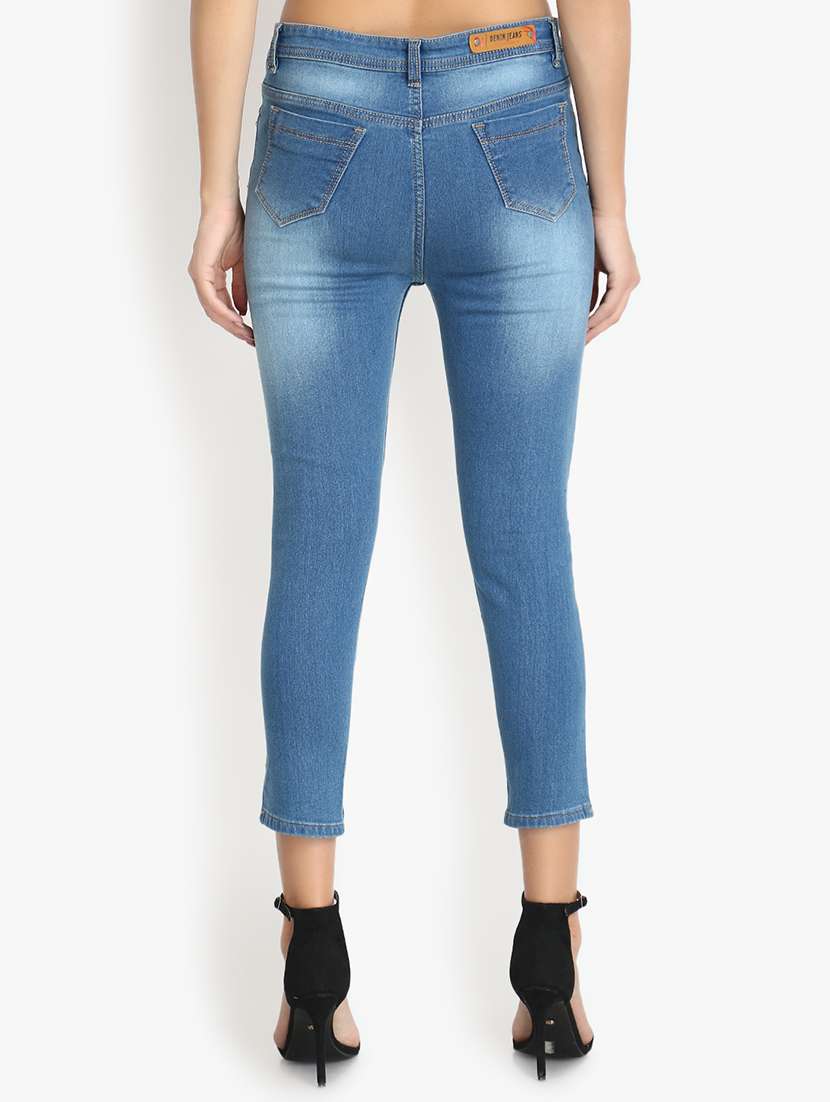 high rise distressed jeans  - 16738245 -  Standard Image - 2
