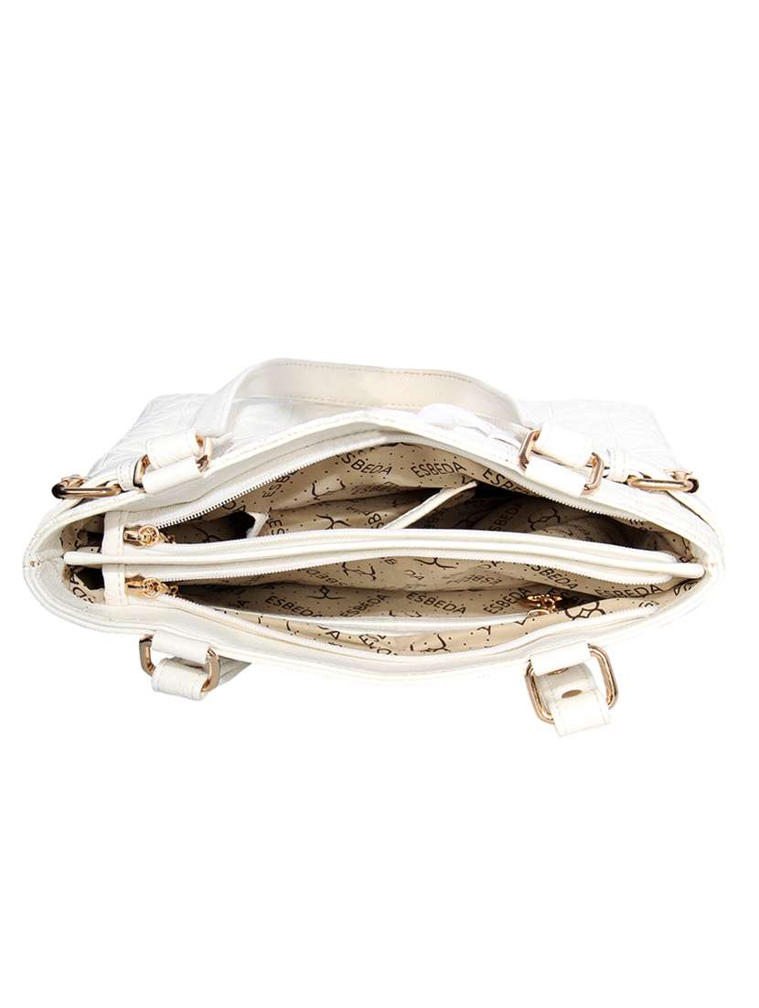 white leatherette regular handbag - 16738912 - Standard Image - 2