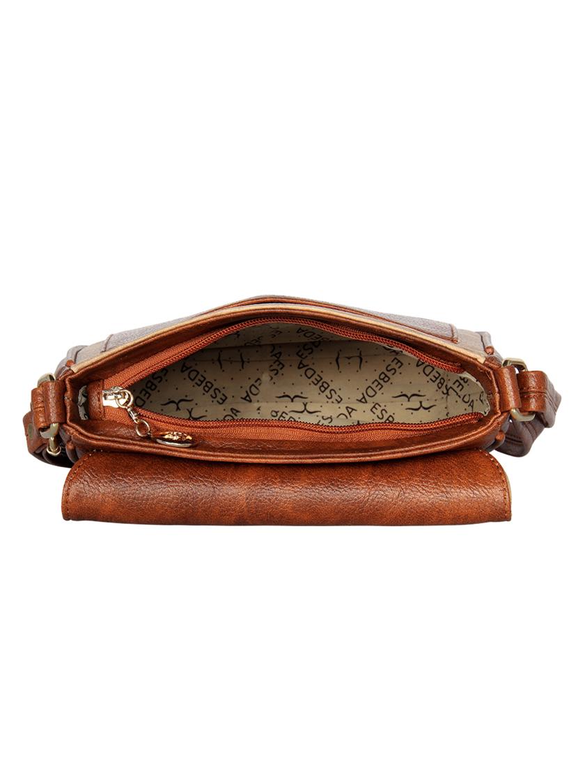 tan leatherette (pu) sling bag - 16738976 - Standard Image - 2
