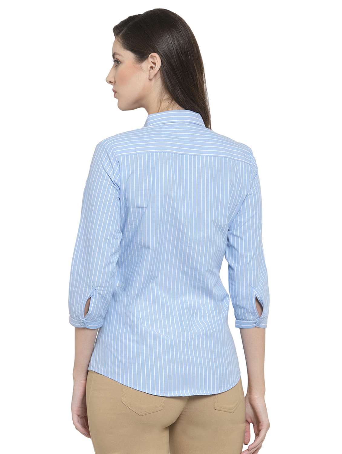 curved hem striped shirt - 16739113 - Standard Image - 2