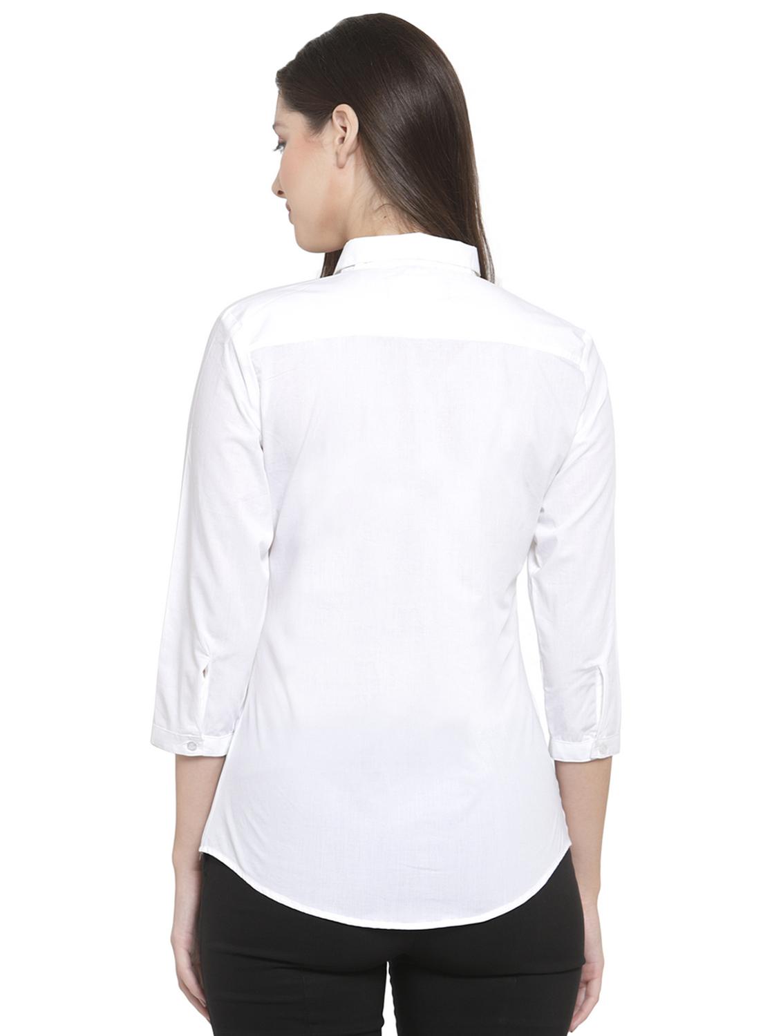 curved hem solid shirt - 16739114 - Standard Image - 2