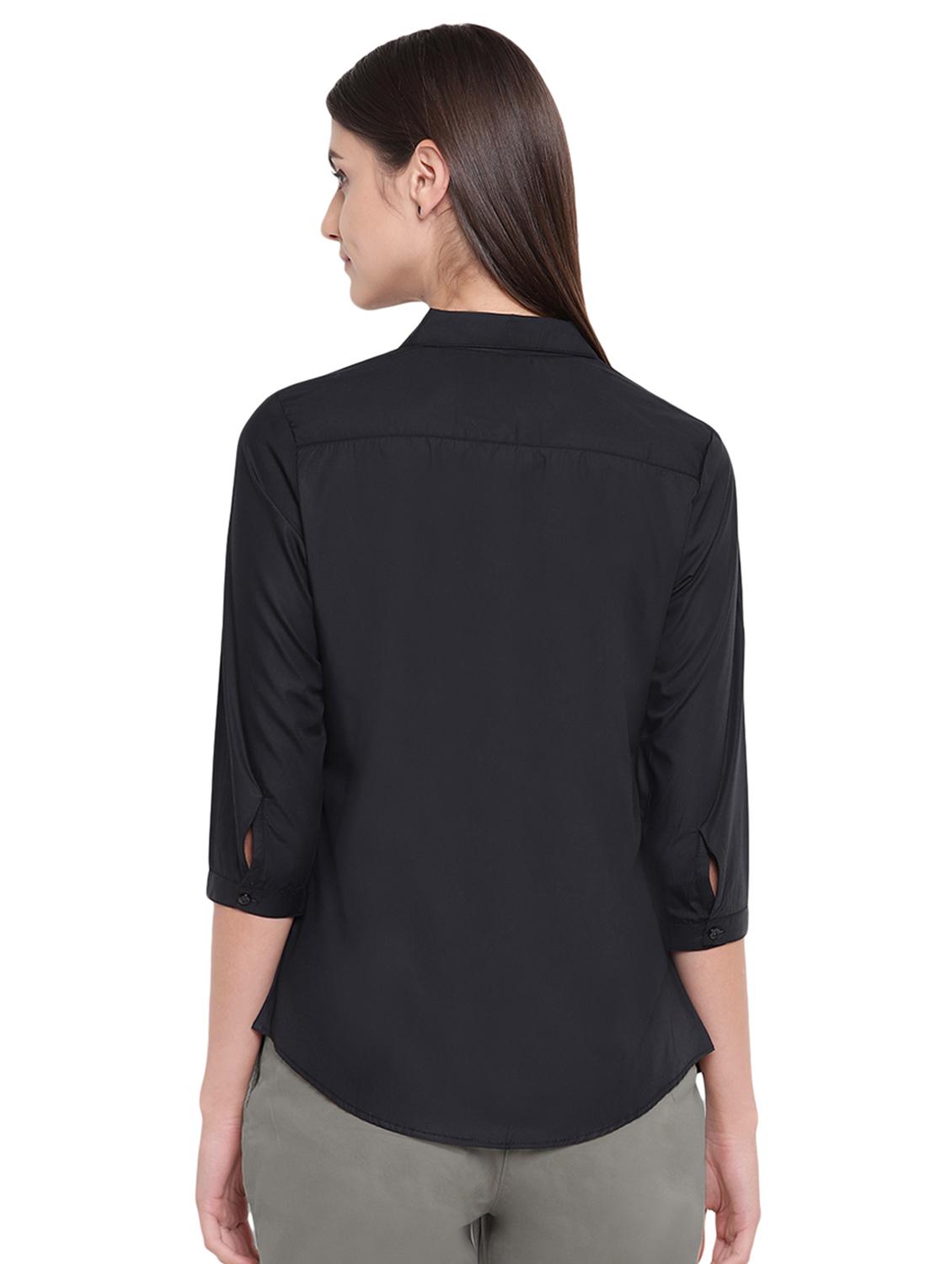 curved hem solid shirt - 16739123 - Standard Image - 2