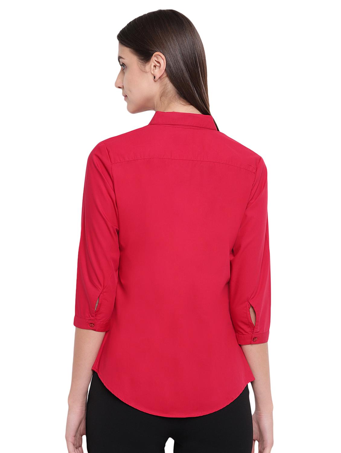 curved hem solid shirt - 16739124 - Standard Image - 2