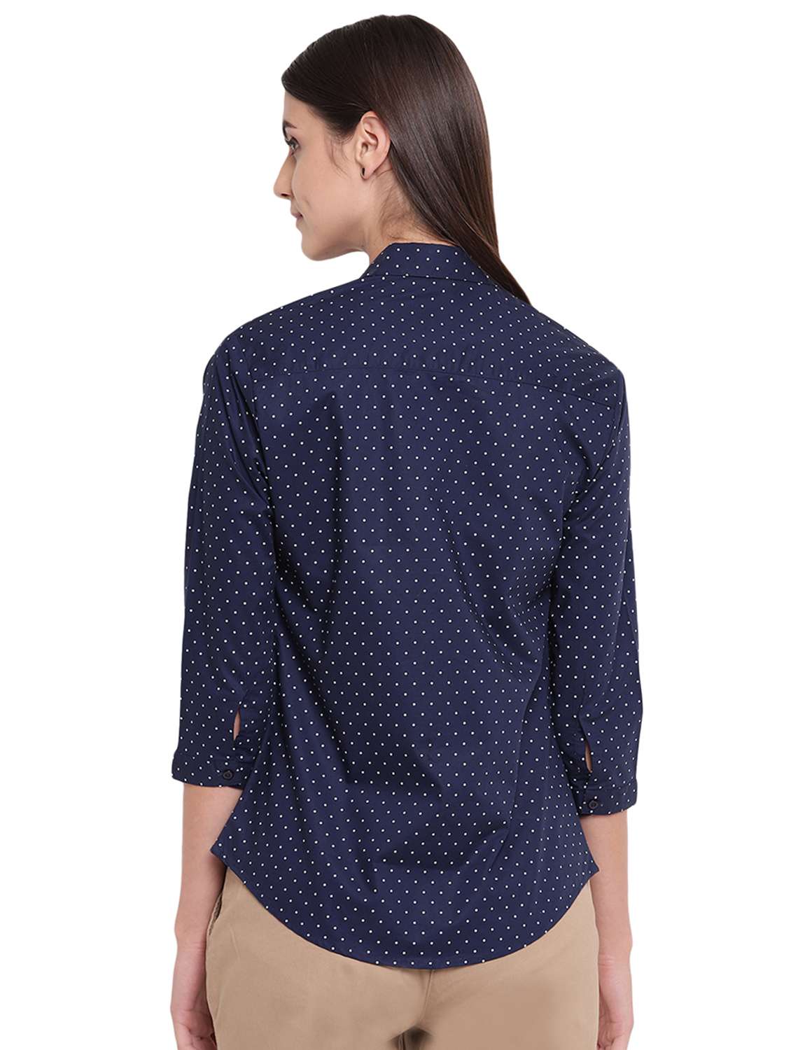curved hem polka dot shirt  - 16739125 -  Standard Image - 2
