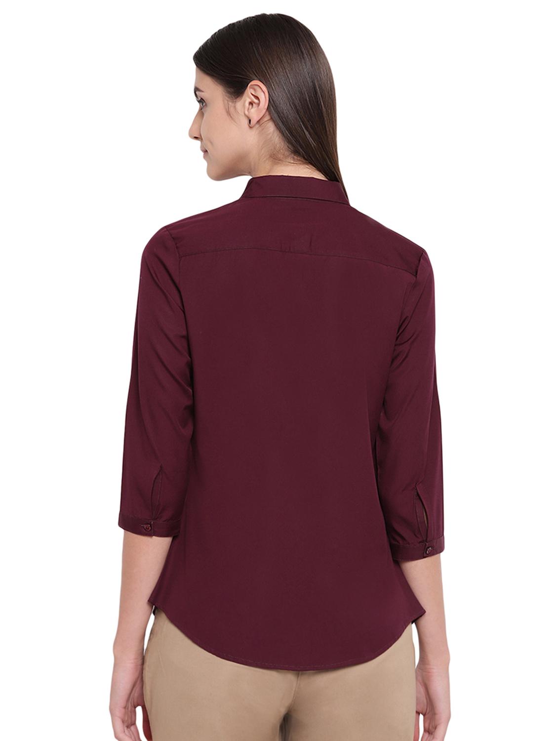curved hem solid shirt - 16739126 - Standard Image - 2