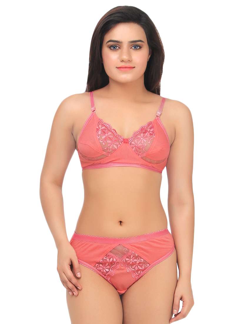 floral patch bra and panty set