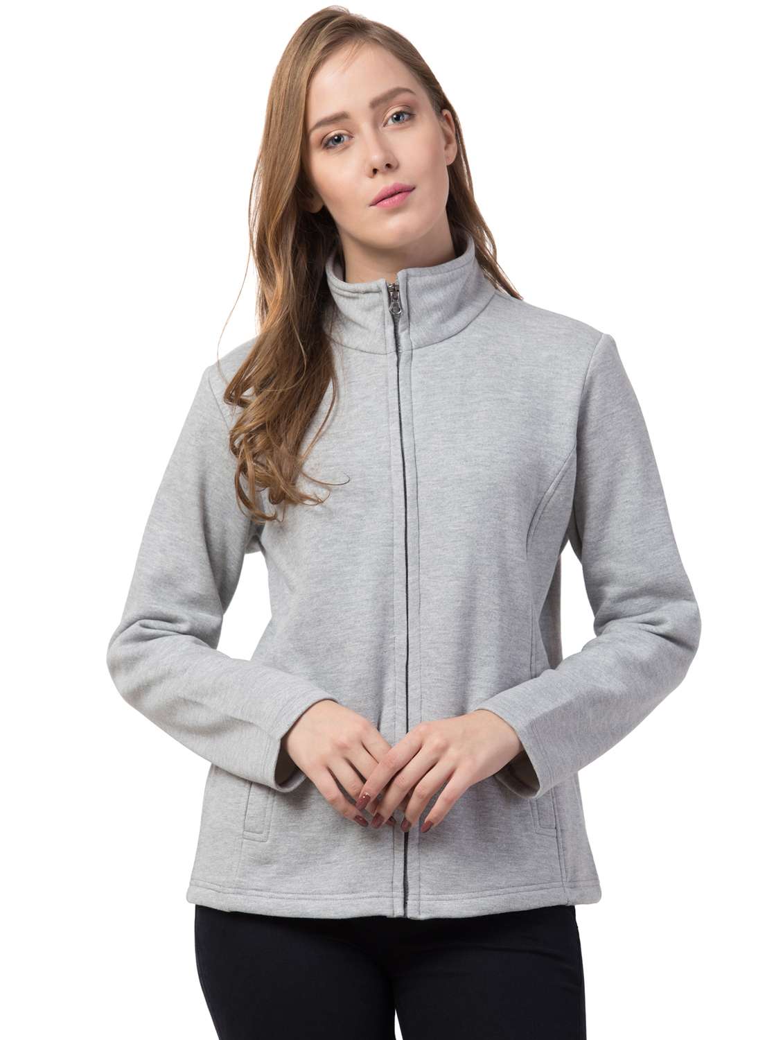 mandarin neck solid jacket 