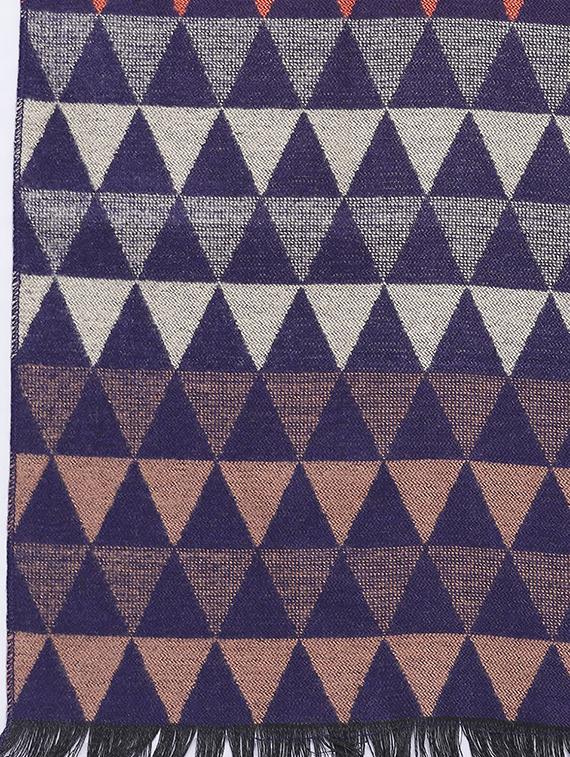 navy blue geometric printed muffler - 16744004 - Standard Image - 2