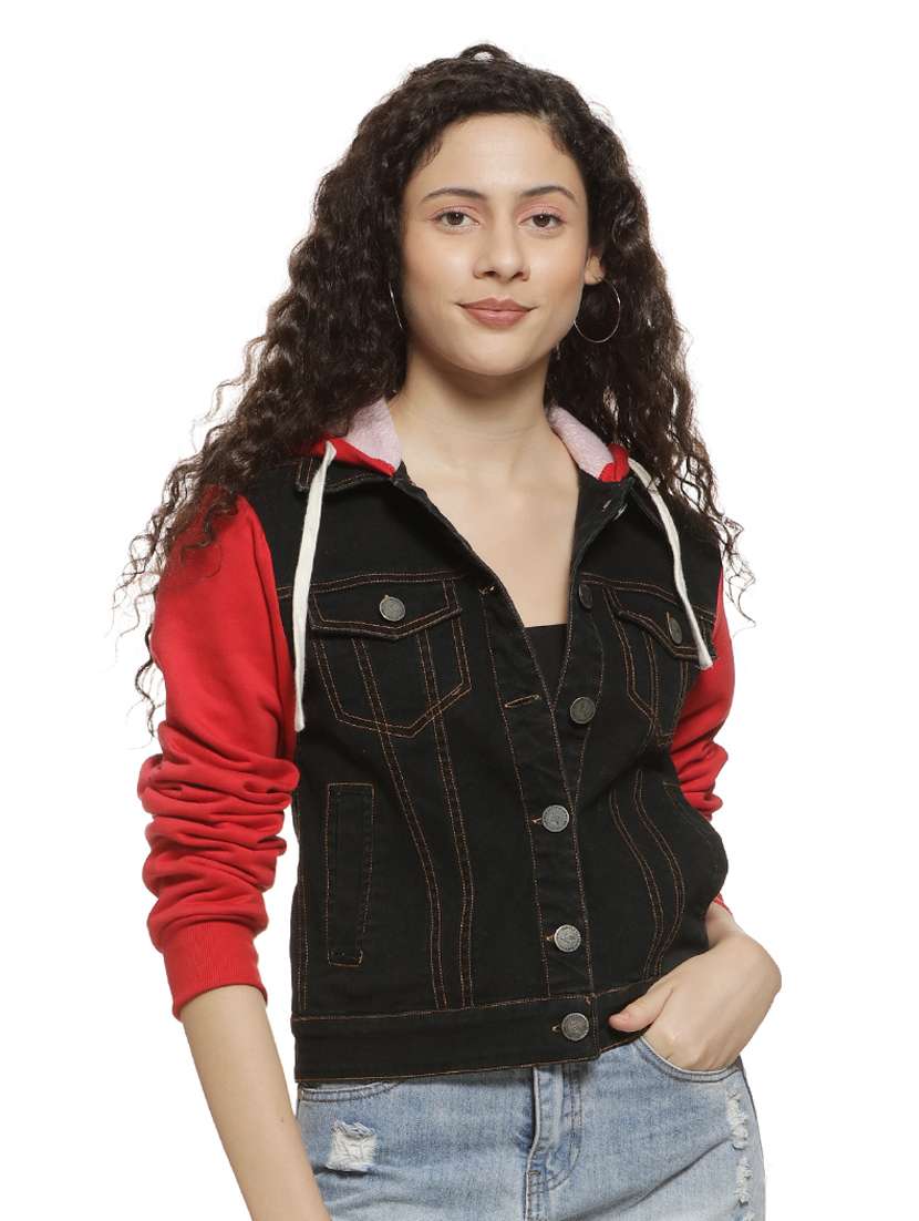 pocket detail hooded jacket