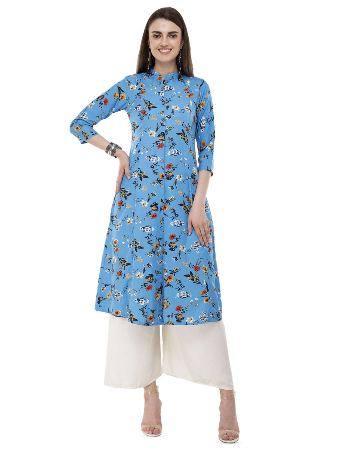 floral printed a-line kurta