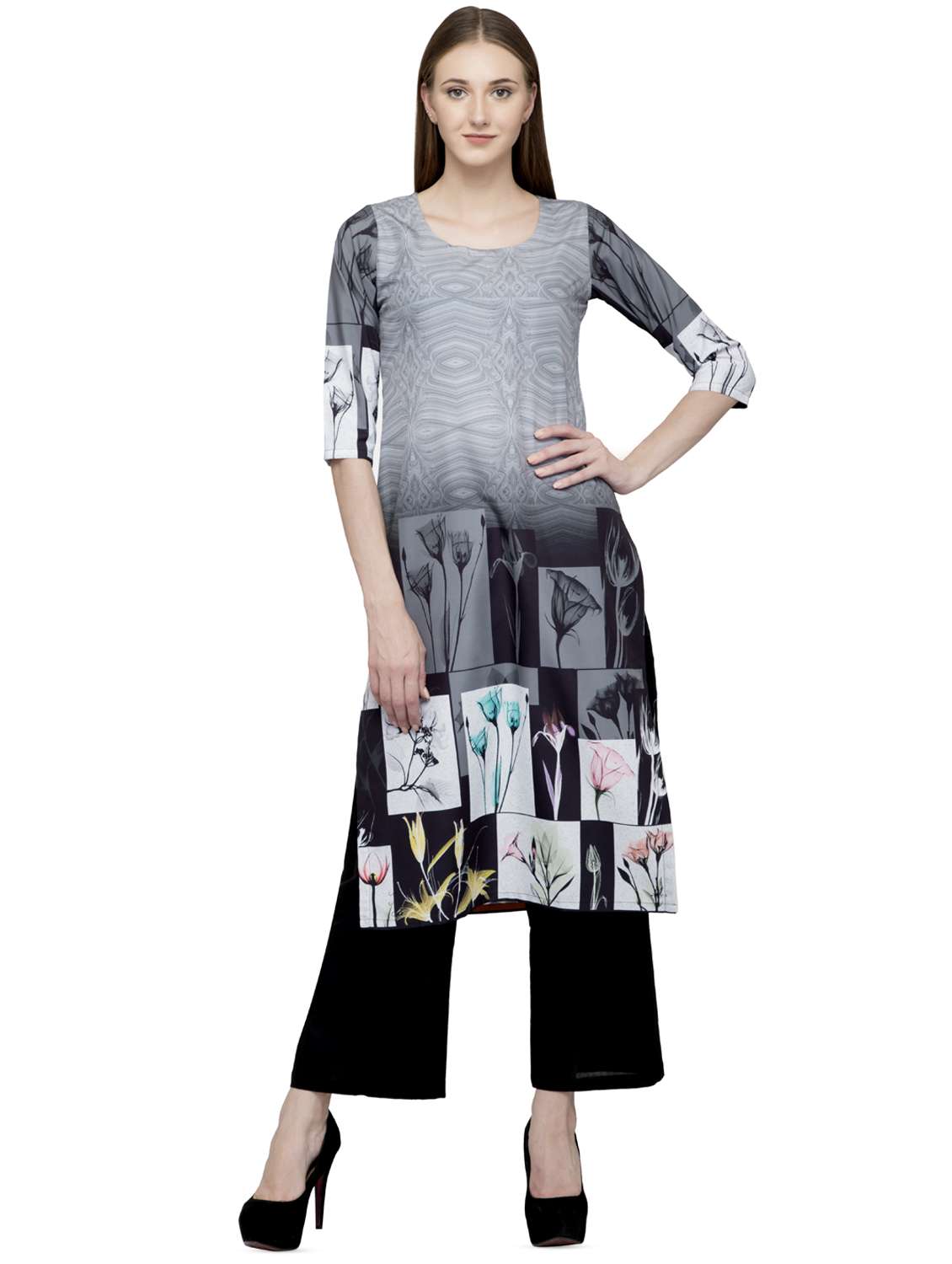 digital printed straight kurta