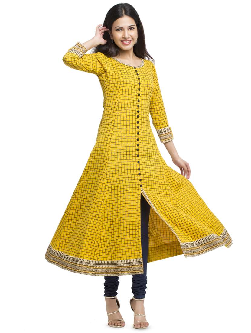 checkered flared kurta 