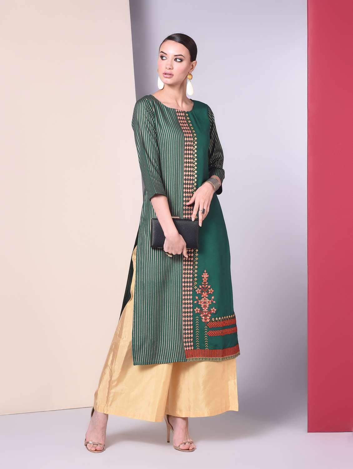 striped straight kurta