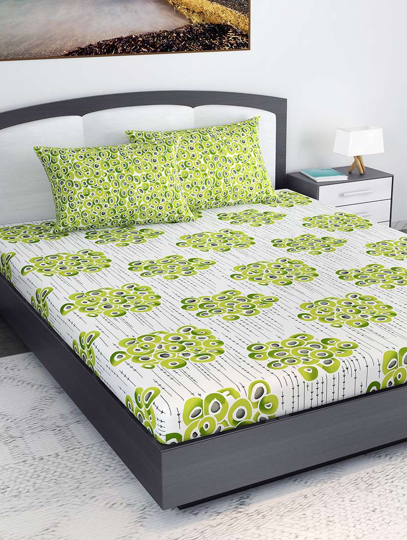  cotton king bedsheet with 2 pillow cover