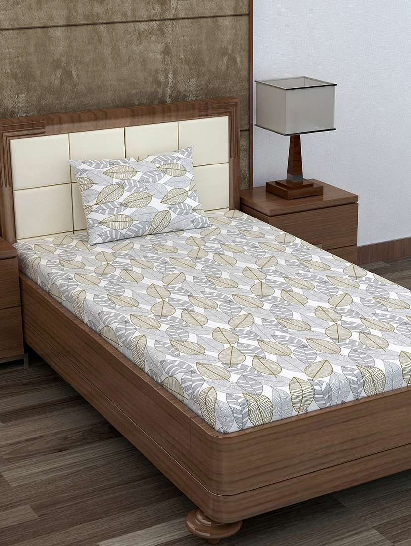 cotton single bedsheet with 1 pillow cover 