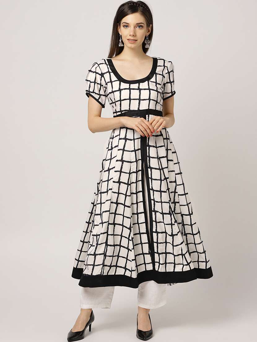 block print anarkali kurta