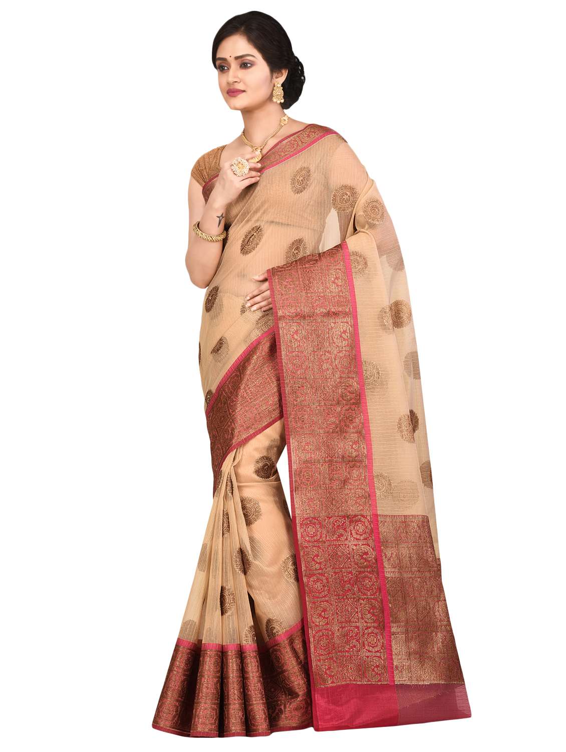 self-design woven saree with blouse