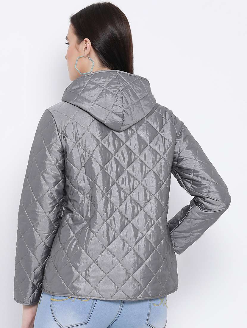 women solid long sleeve quilted jacket  - 16750763 -  Standard Image - 2