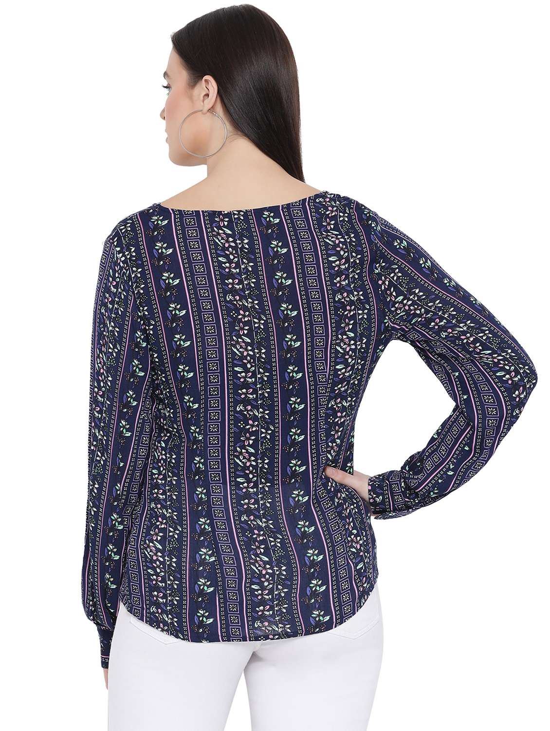 tie front floral top - 16750914 - Standard Image - 2