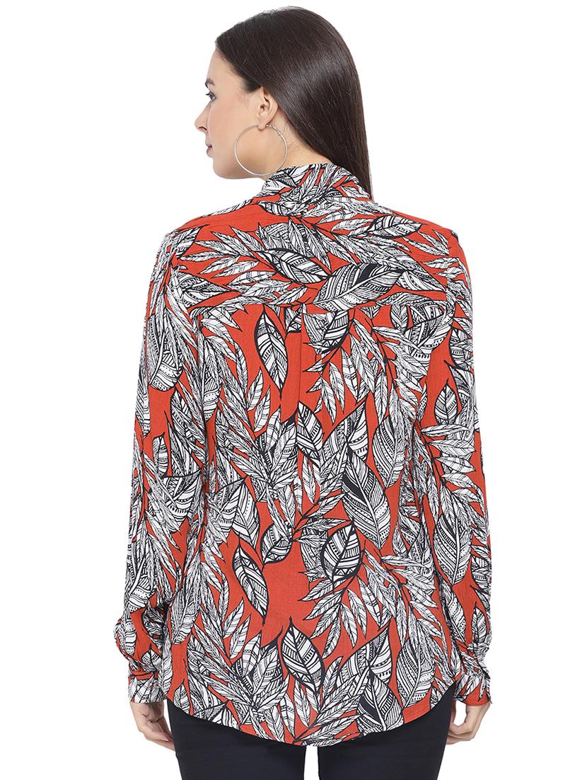 tie up neck tropical top - 16750930 - Standard Image - 2