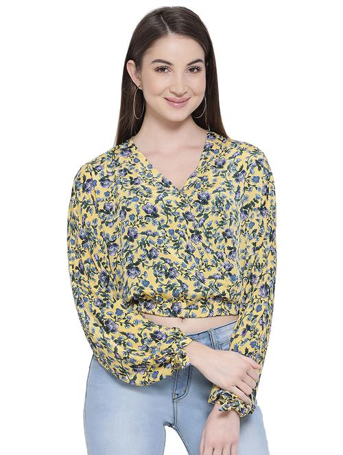 women's blouson v neck top - 16750936 - Standard Image - 0