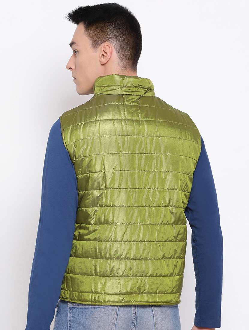green solid quilted jacket - 16751044 -  Standard Image - 2