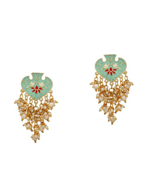 gold brass drop earring - 16751299 - Standard Image - 0