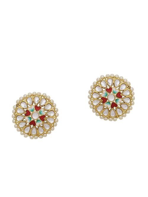 gold brass studs earring - 16751300 -  Standard Image - 0