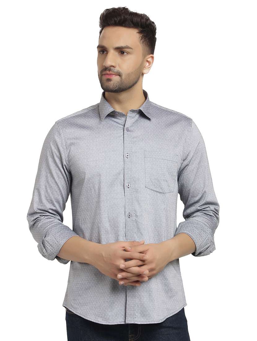 mens micro print casual shirt