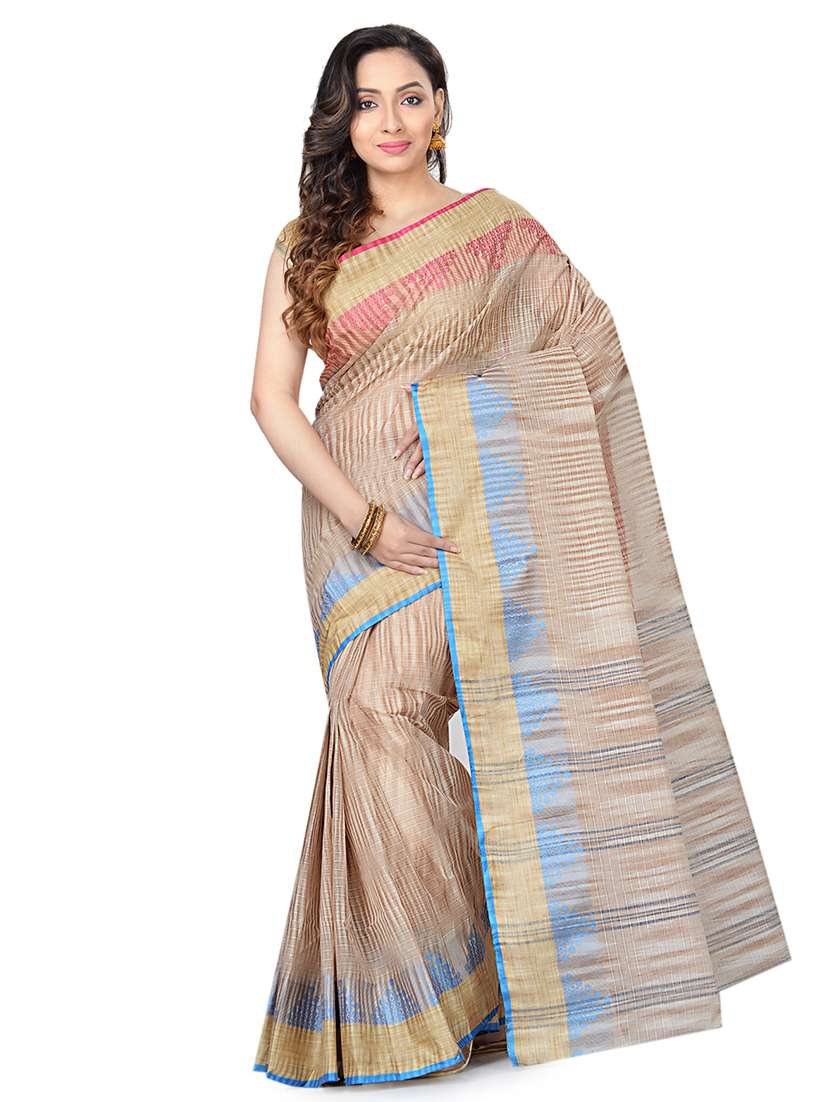 self design tant saree