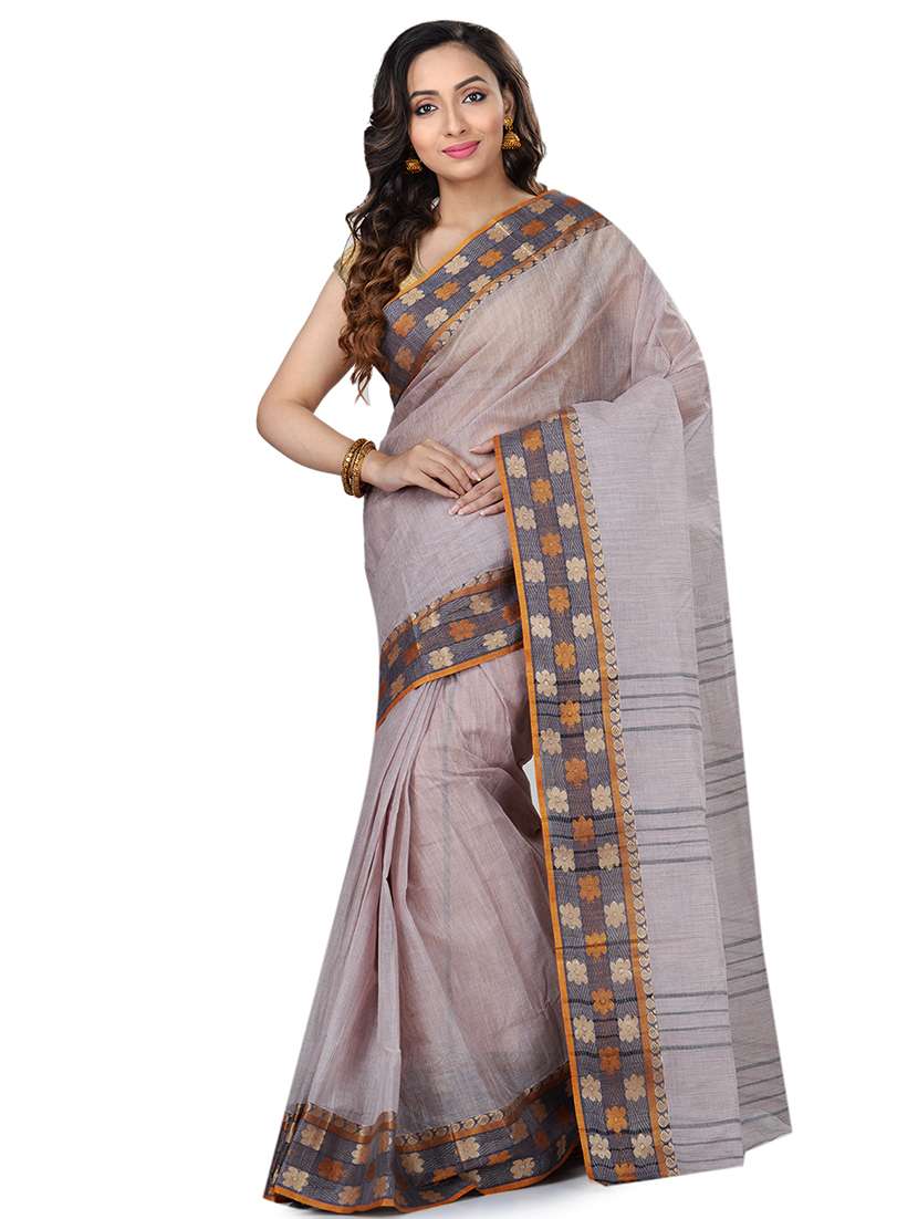 self design tant saree