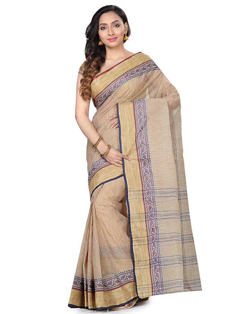 bordered tant saree