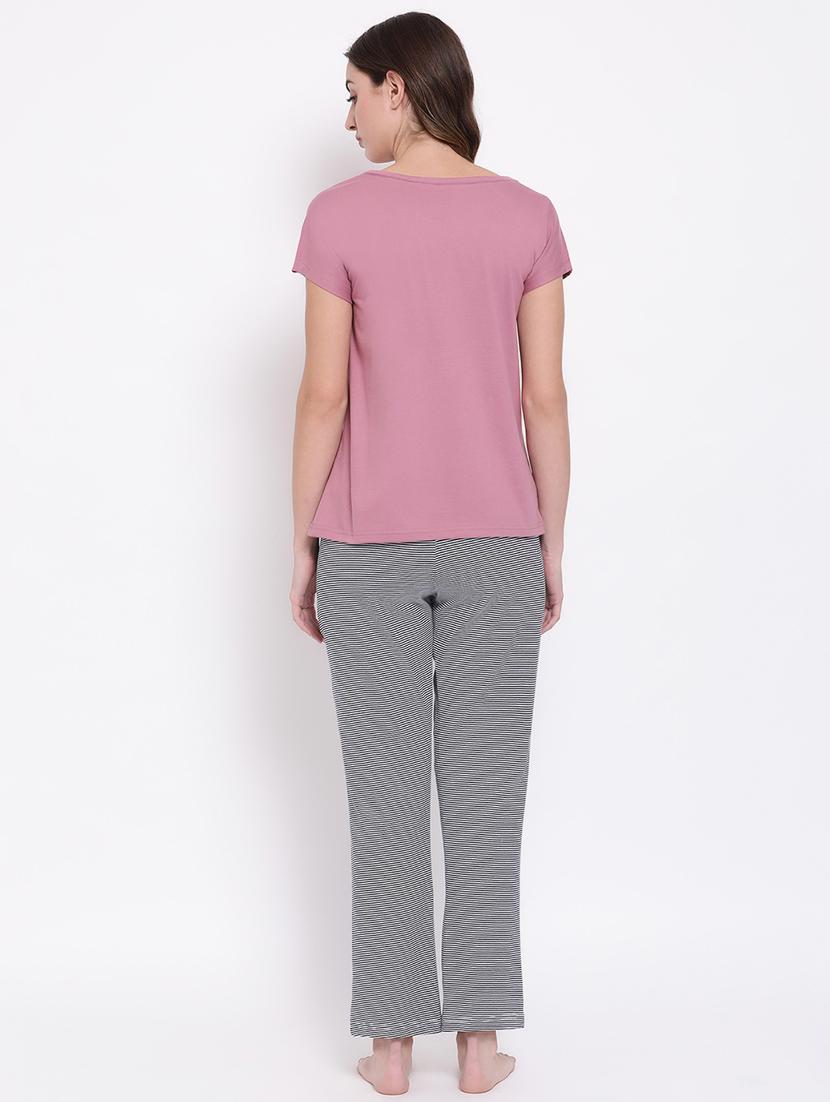 round neck quirky text pyjama set - 16754184 - Standard Image - 2