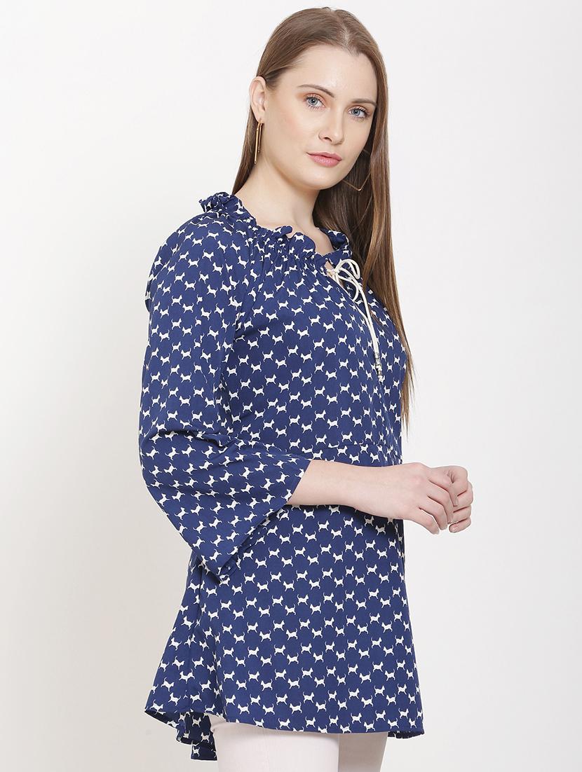 tie up neck quirky tunic - 16754530 - Standard Image - 2