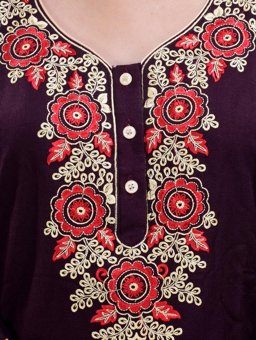 embroidered woolen nighty - 16754616 - Standard Image - 2
