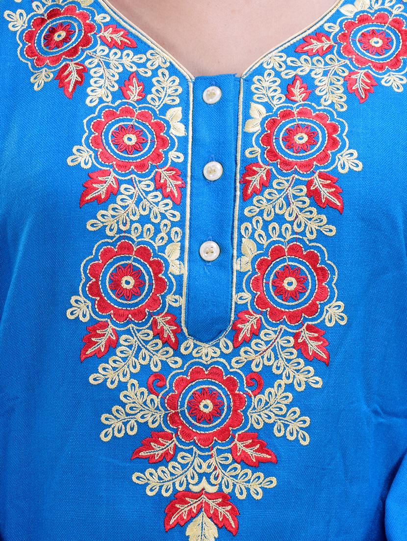 embroidered woolen nighty - 16754621 - Standard Image - 2