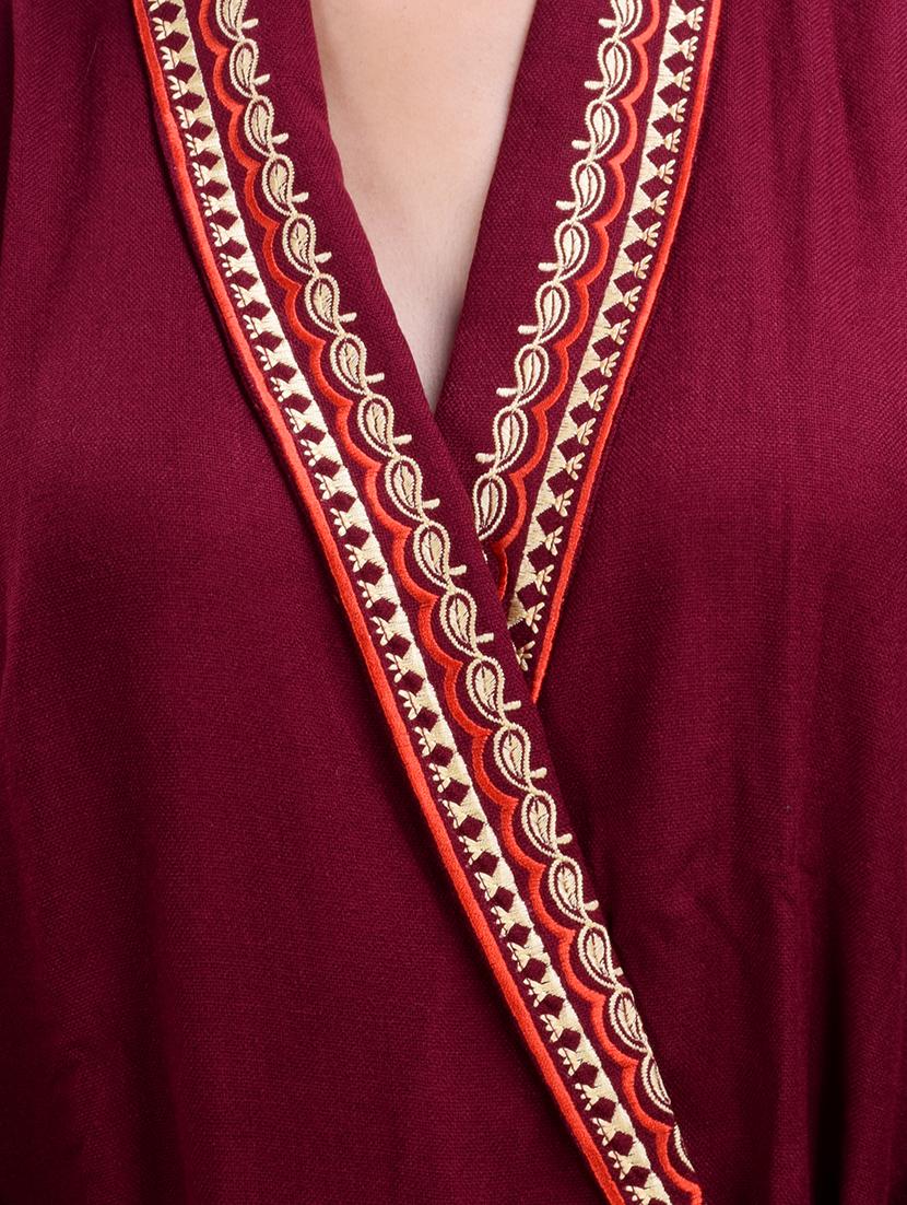 overlap neck solid night gown - 16754659 - Standard Image - 2