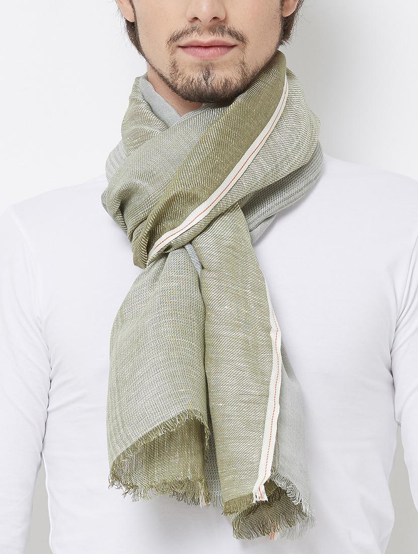 green ombre linen muffler - 16756591 - Standard Image - 2