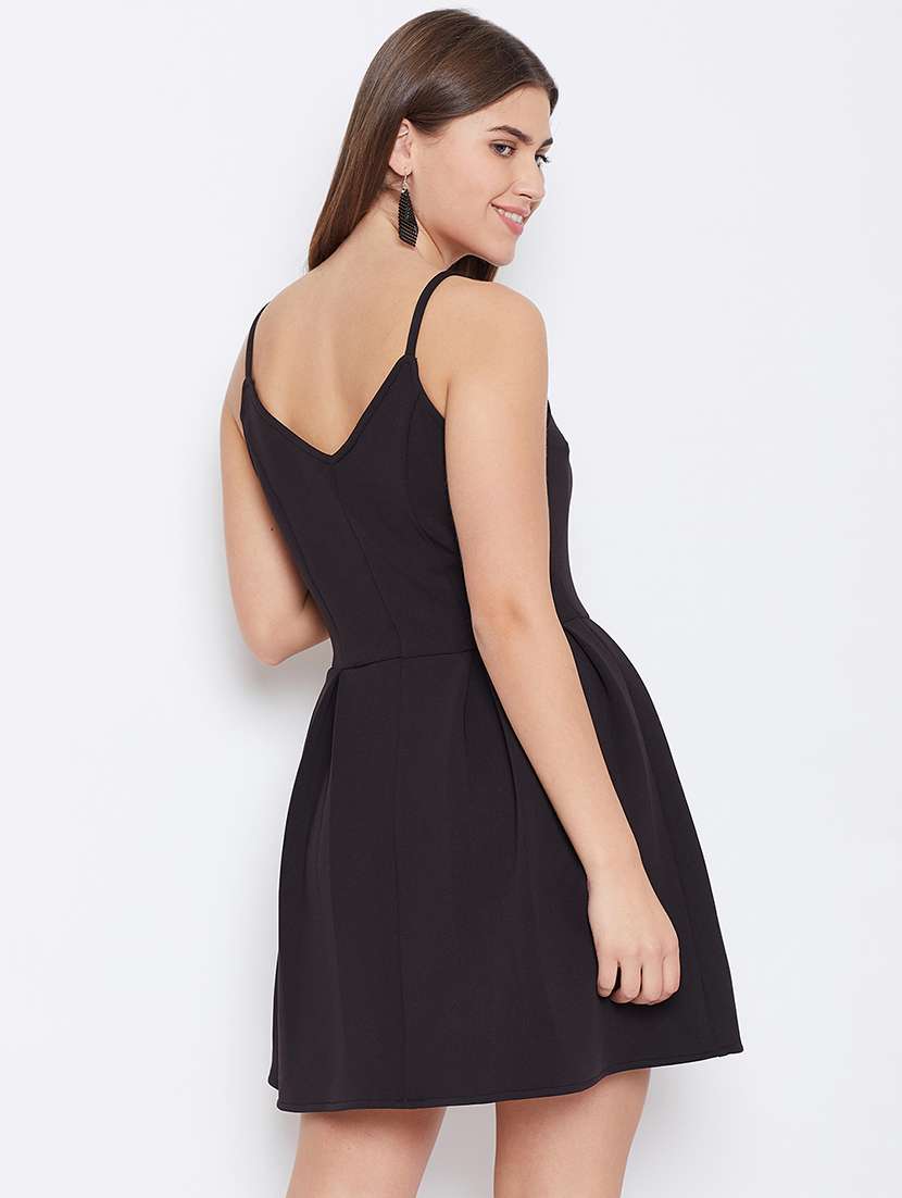 women's fit & flare solid dress - 16756852 -  Standard Image - 2